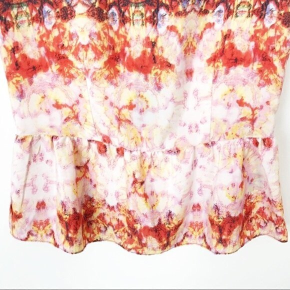 W118 by WALTER BAKER Bright Watercolor Blouse Medium Career Work - Picture 4 of 8